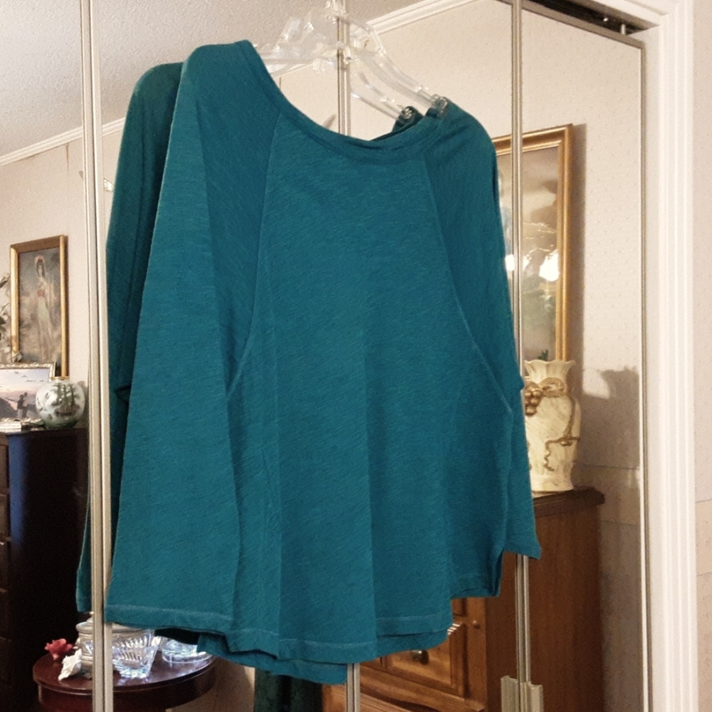 NEW/W/TAGS, CALVIN KLEIN JEAN TOP, SIZE MEDIUM, IMPERIAL TEAL